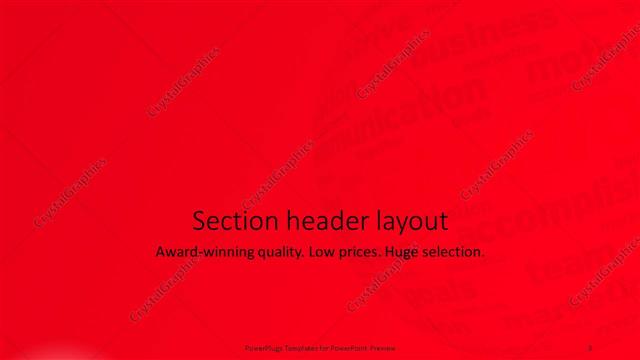 Section Header presentation slide layout