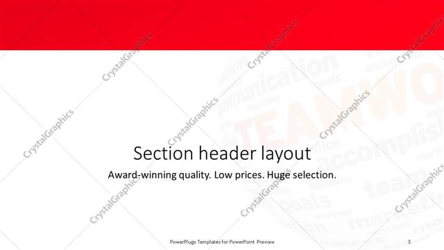 Section Header presentation slide layout