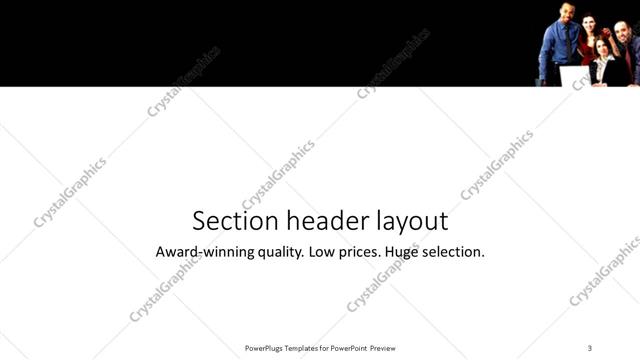 Section Header presentation slide layout