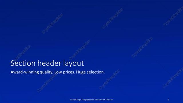 Section Header presentation slide layout