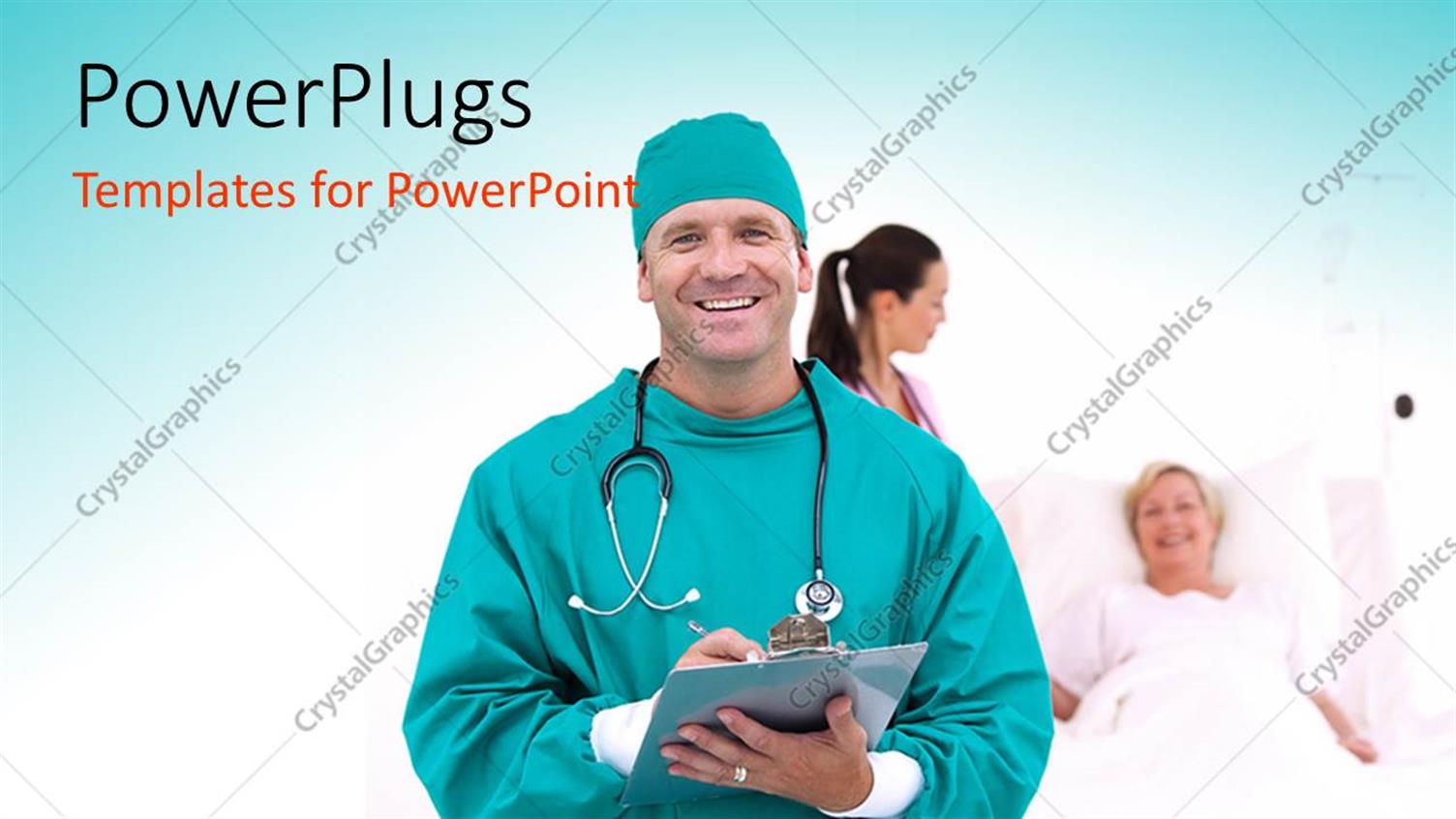 Featuring a Surgeon with a Patient in the Background