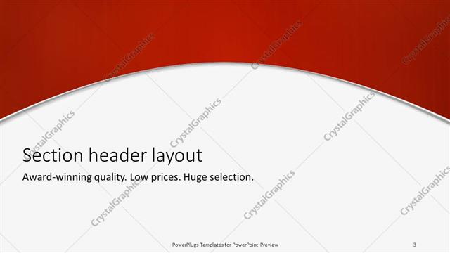 Section Header presentation slide layout