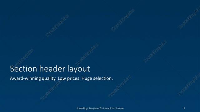 Section Header presentation slide layout