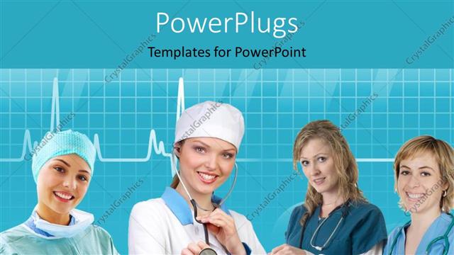  Presentation with evaluation - Team of nurses with stethoscope across neck and evaluation notes