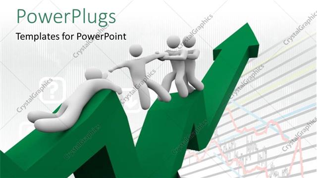  Presentation with rescue - Team of people rescue another from a deep plunge with arrows going down