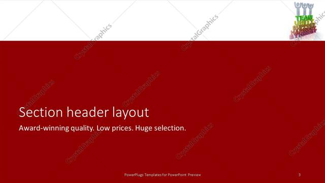 Section Header presentation slide layout