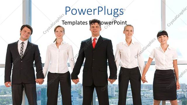  Presentation with professionals - A team of professionals with office in background