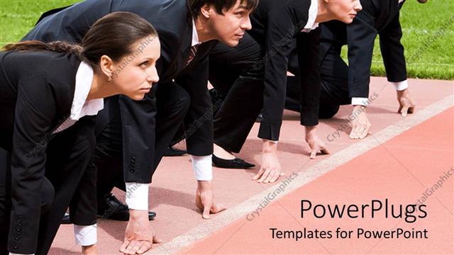  Presentation with competition - A team of professionals ready for a race