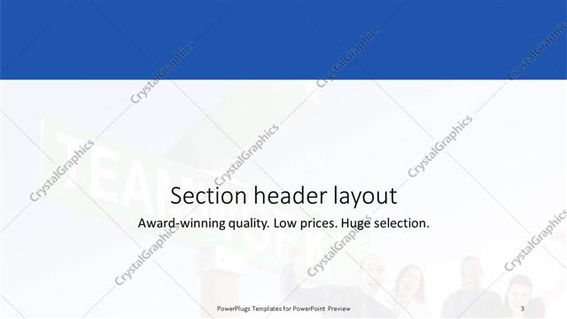 Section Header presentation slide layout