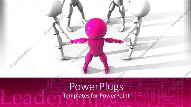  Presentation with team leadership - A team of robots holding their hands together with text at the bottom