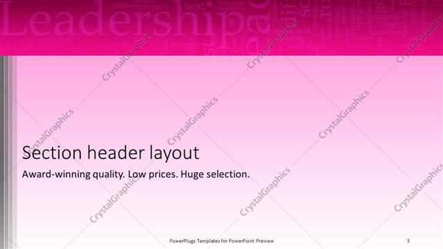 Section Header presentation slide layout