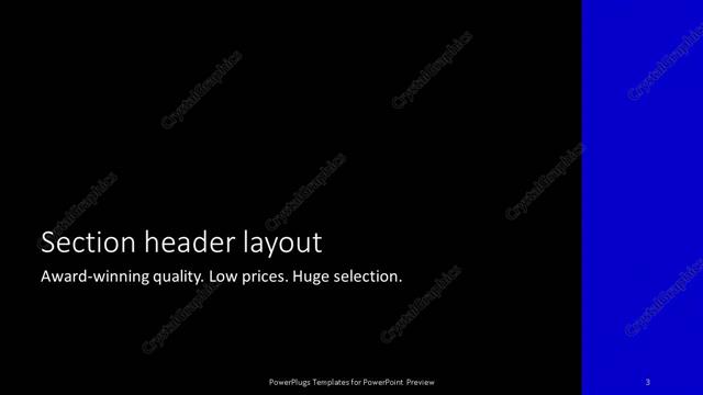 Section Header presentation slide layout