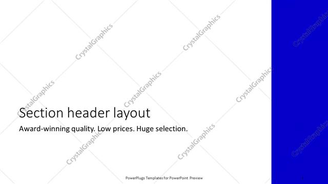 Section Header presentation slide layout