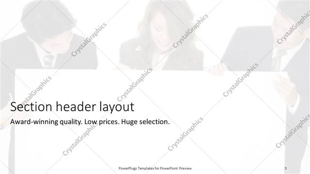 Section Header presentation slide layout