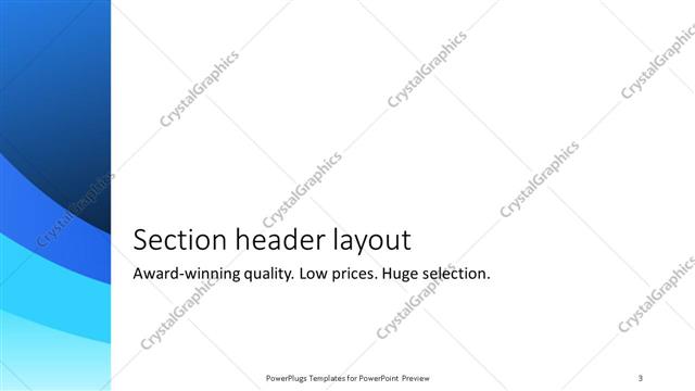 Section Header presentation slide layout