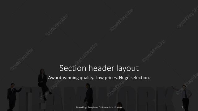 Section Header presentation slide layout