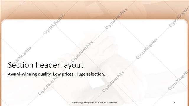 Section Header presentation slide layout