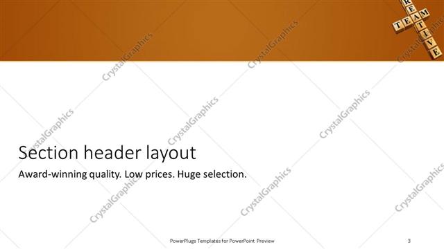 Section Header presentation slide layout