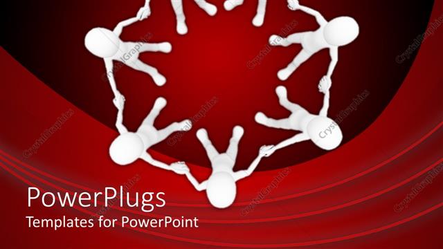  Presentation with unity - Teamwork unity metaphor with white figures holding hands in a circle