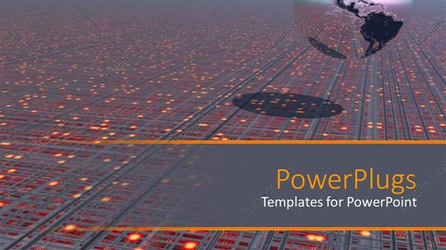  Presentation with wires - Tech circuit board landscape with wires and Earth globe world