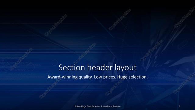 Section Header presentation slide layout