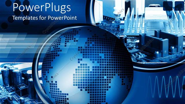  Presentation with abstract blue technology - Technology abstract computer chip blue background