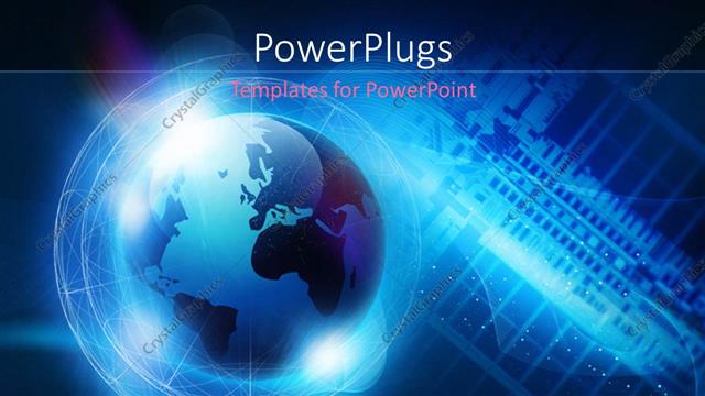  Presentation with tech - Technology depiction with glowing earth globe in digital background