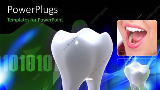  Presentation with numbers - A teeth with binary numbers in the background