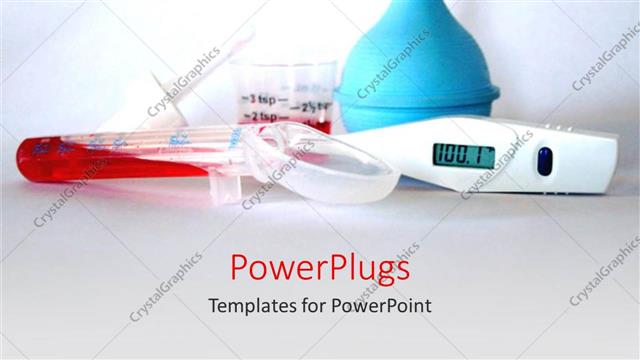  Presentation with medical instruments - Test tube with blood sample and other medical instruments