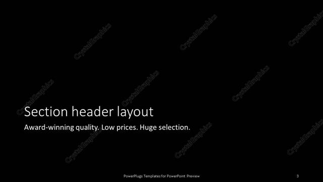 Section Header presentation slide layout