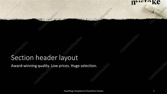 Section Header presentation slide layout