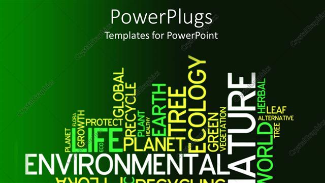  Presentation with light green - Text related to environment with a mixture of dark and light greenish background