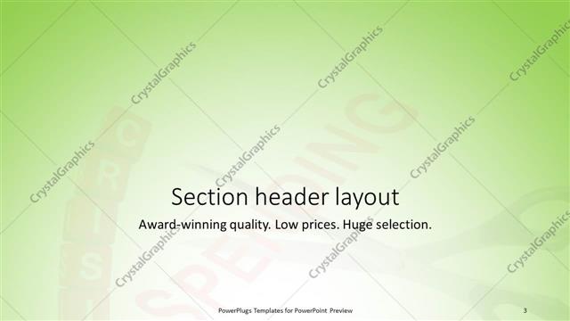 Section Header presentation slide layout
