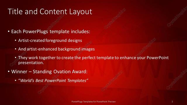 Title and Content presentation slide layout