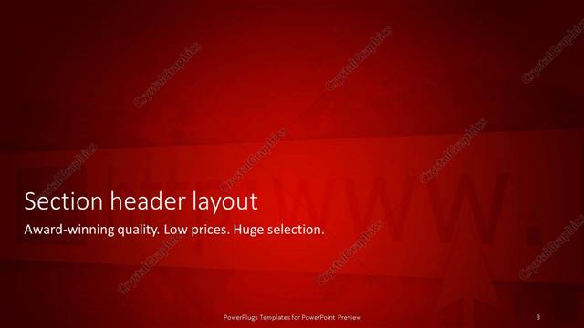 Section Header presentation slide layout