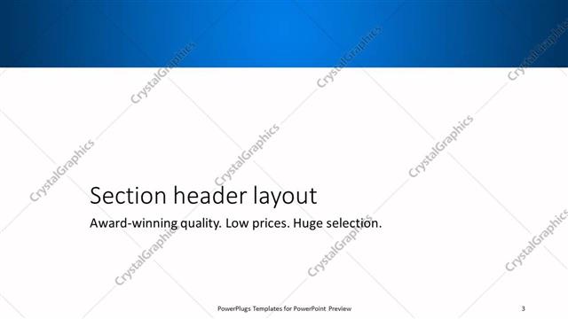 Section Header presentation slide layout