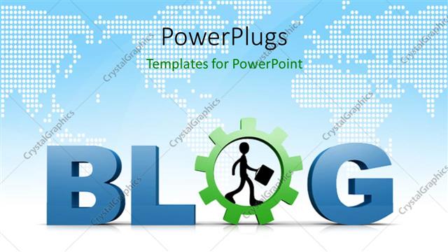  Presentation with blog - A text which spells out the word 