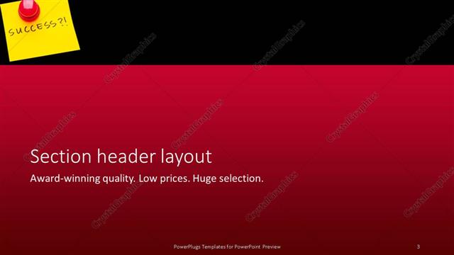 Section Header presentation slide layout