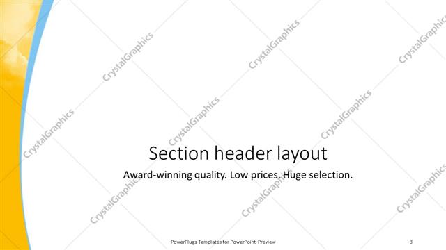 Section Header presentation slide layout