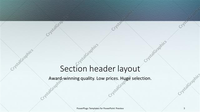 Section Header presentation slide layout
