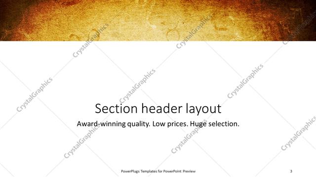 Section Header presentation slide layout