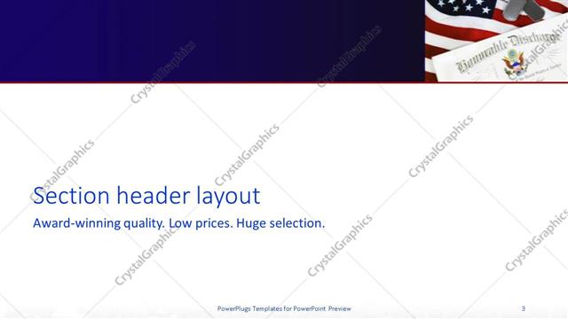 Section Header presentation slide layout