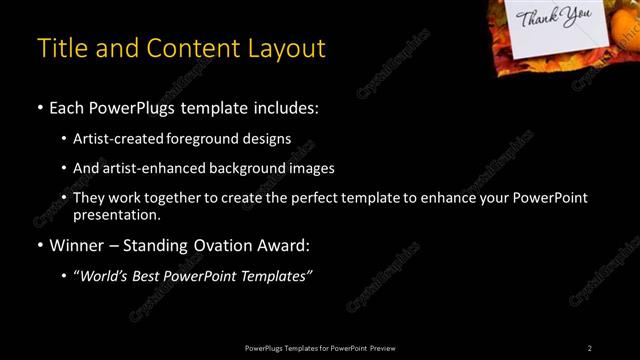 Title and Content presentation slide layout