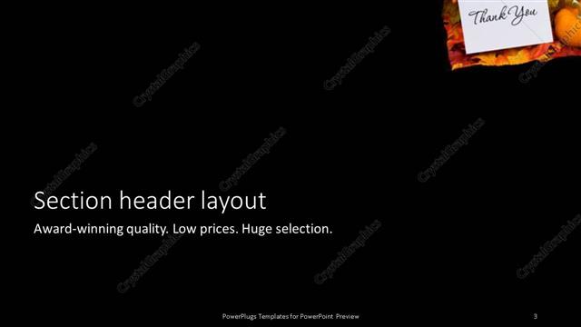 Section Header presentation slide layout