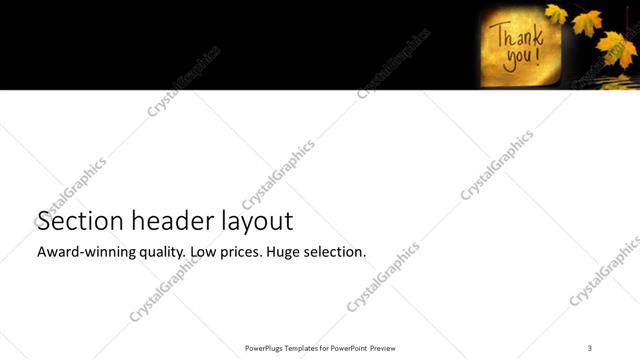 Section Header presentation slide layout