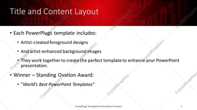 Title and Content presentation slide layout