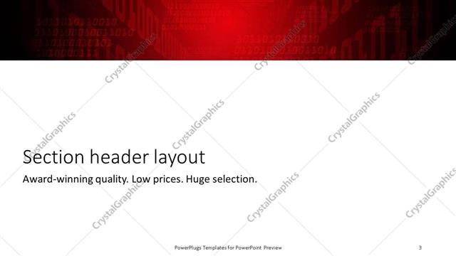 Section Header presentation slide layout