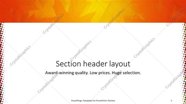 Section Header presentation slide layout