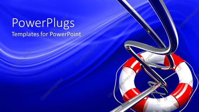  Presentation with lifesaver - Thin metal wires and bars holding red and white lifesaver