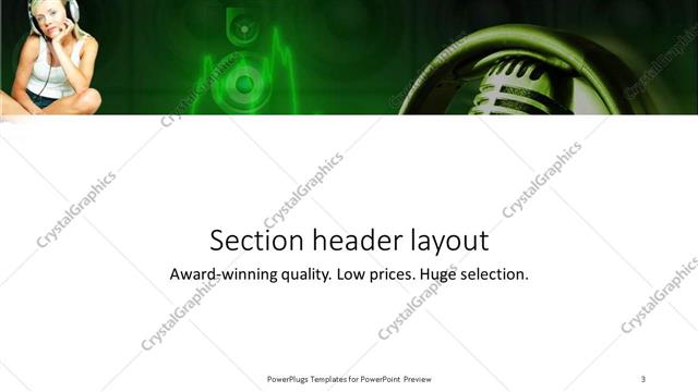 Section Header presentation slide layout